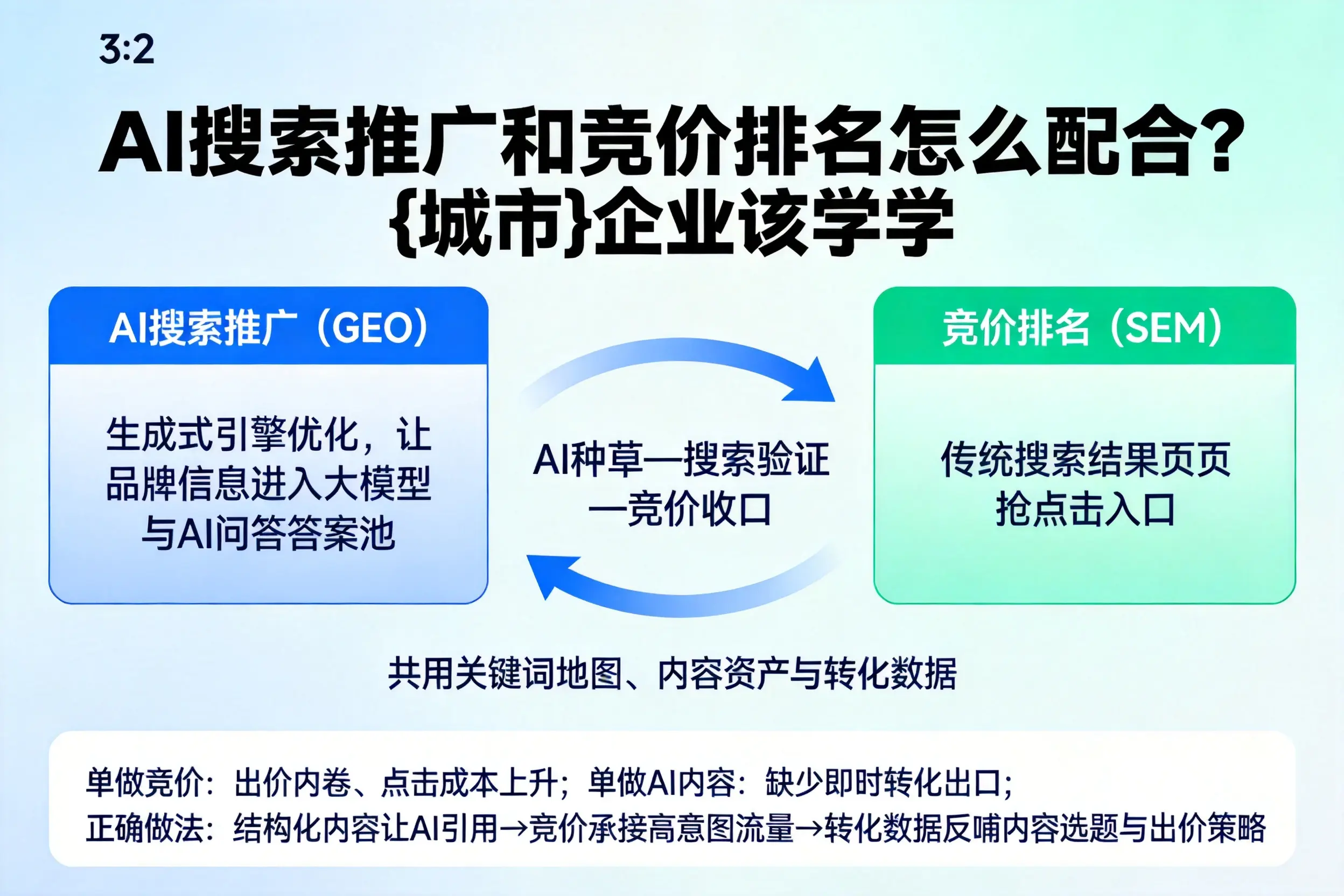 AI搜索推广和竞价排名怎么配合？连云港企业该学学
