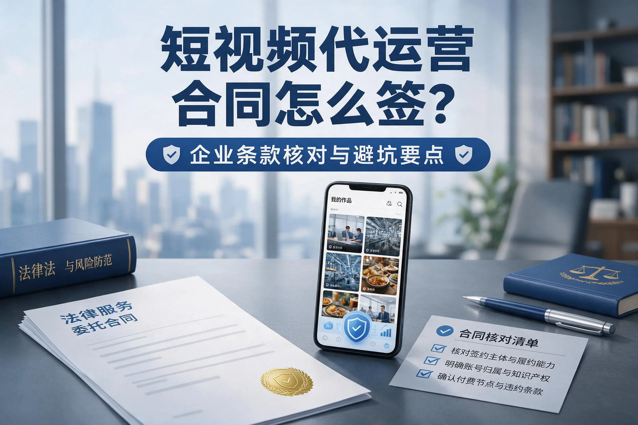 短视频代运营合同怎么签？连云港企业条款核对与避坑要点