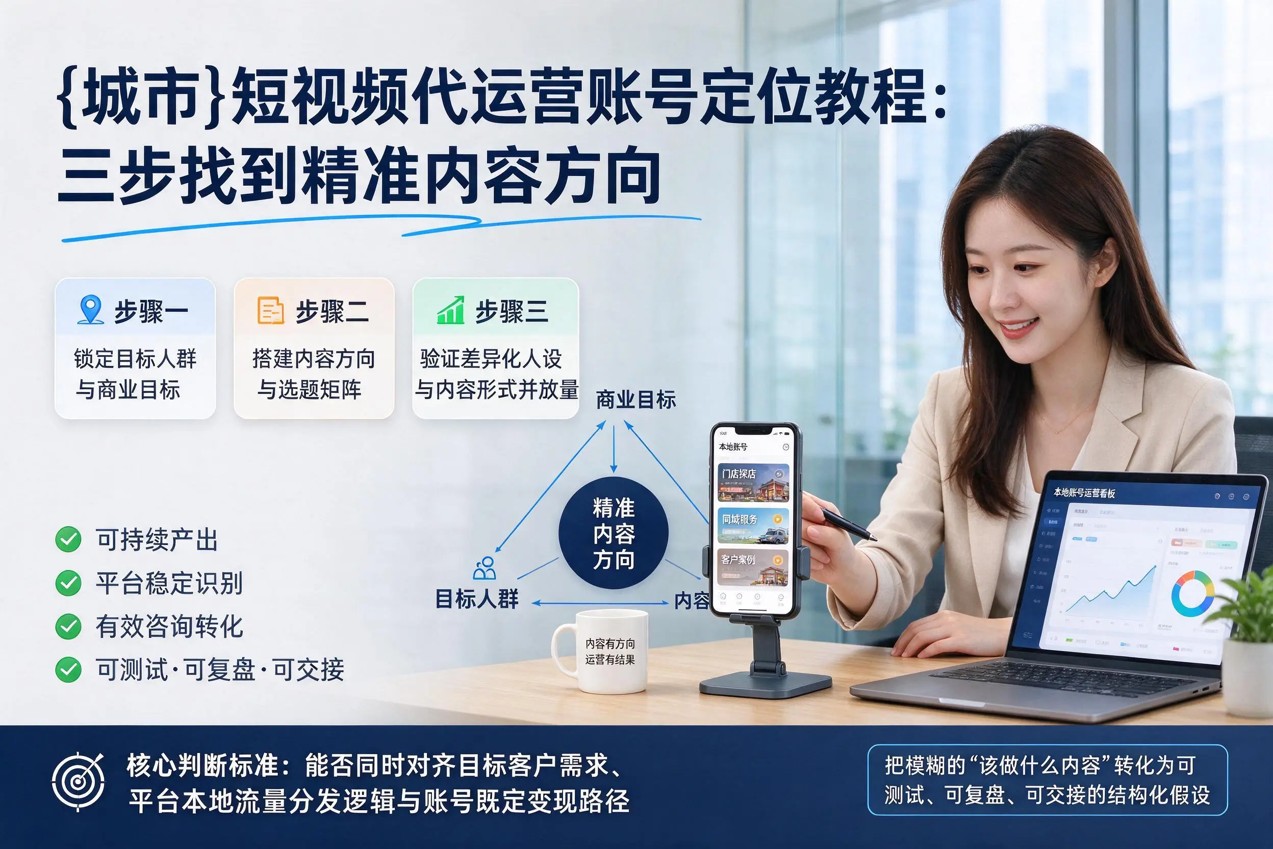 连云港短视频代运营账号定位教程：三步找到精准内容方向
