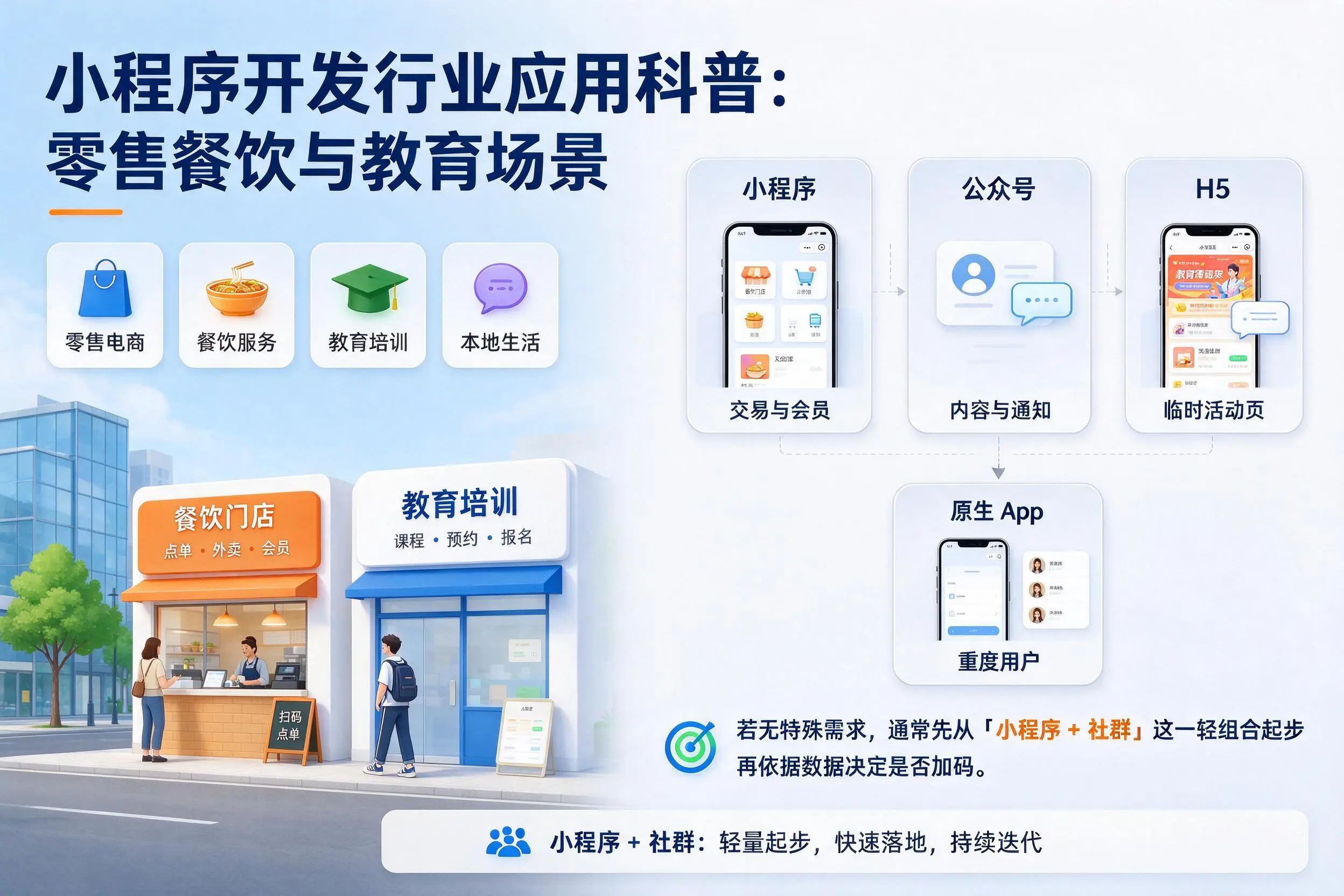 连云港小程序开发行业应用科普：零售餐饮与教育场景
