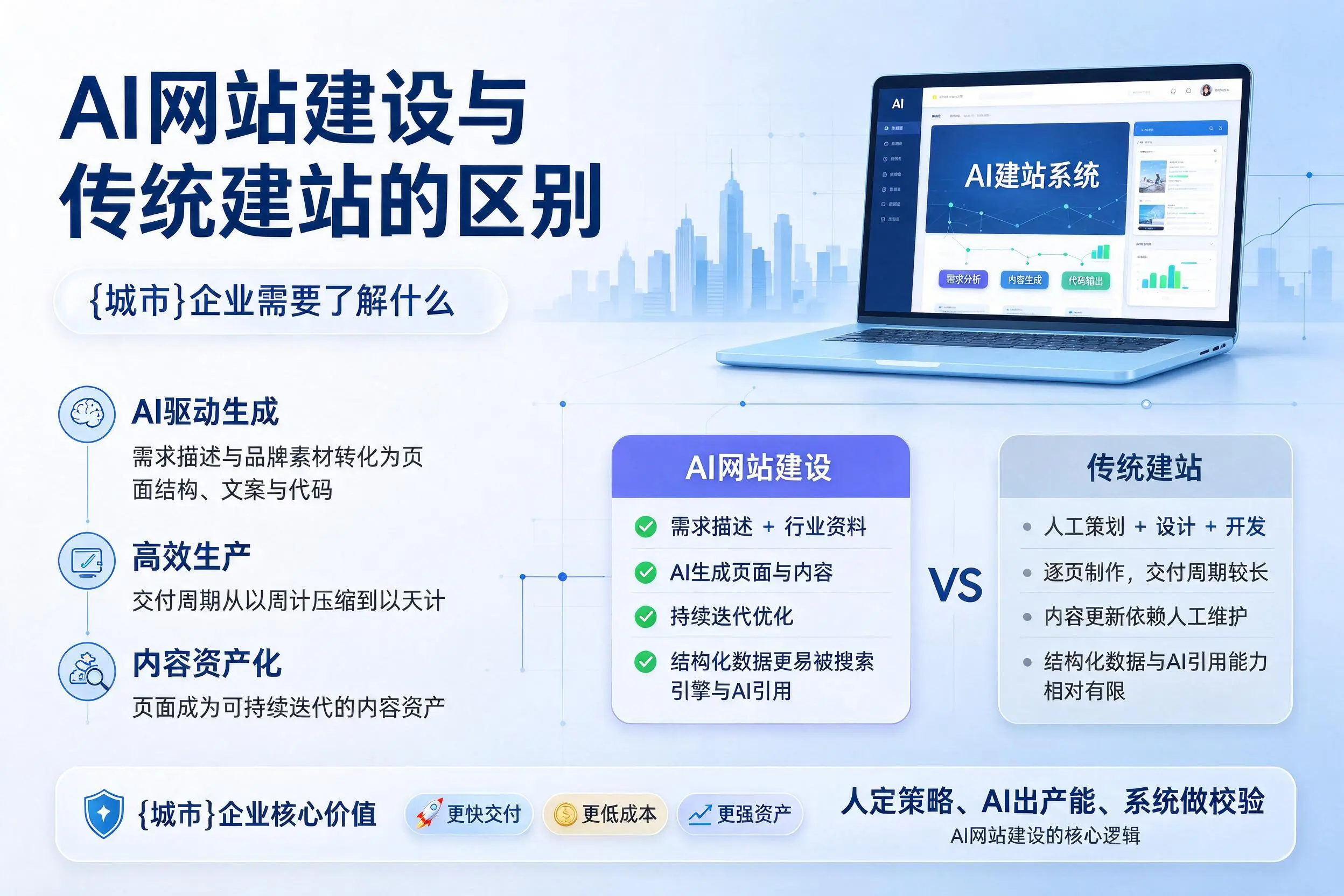 AI网站建设与传统建站的区别，连云港企业需要了解什么