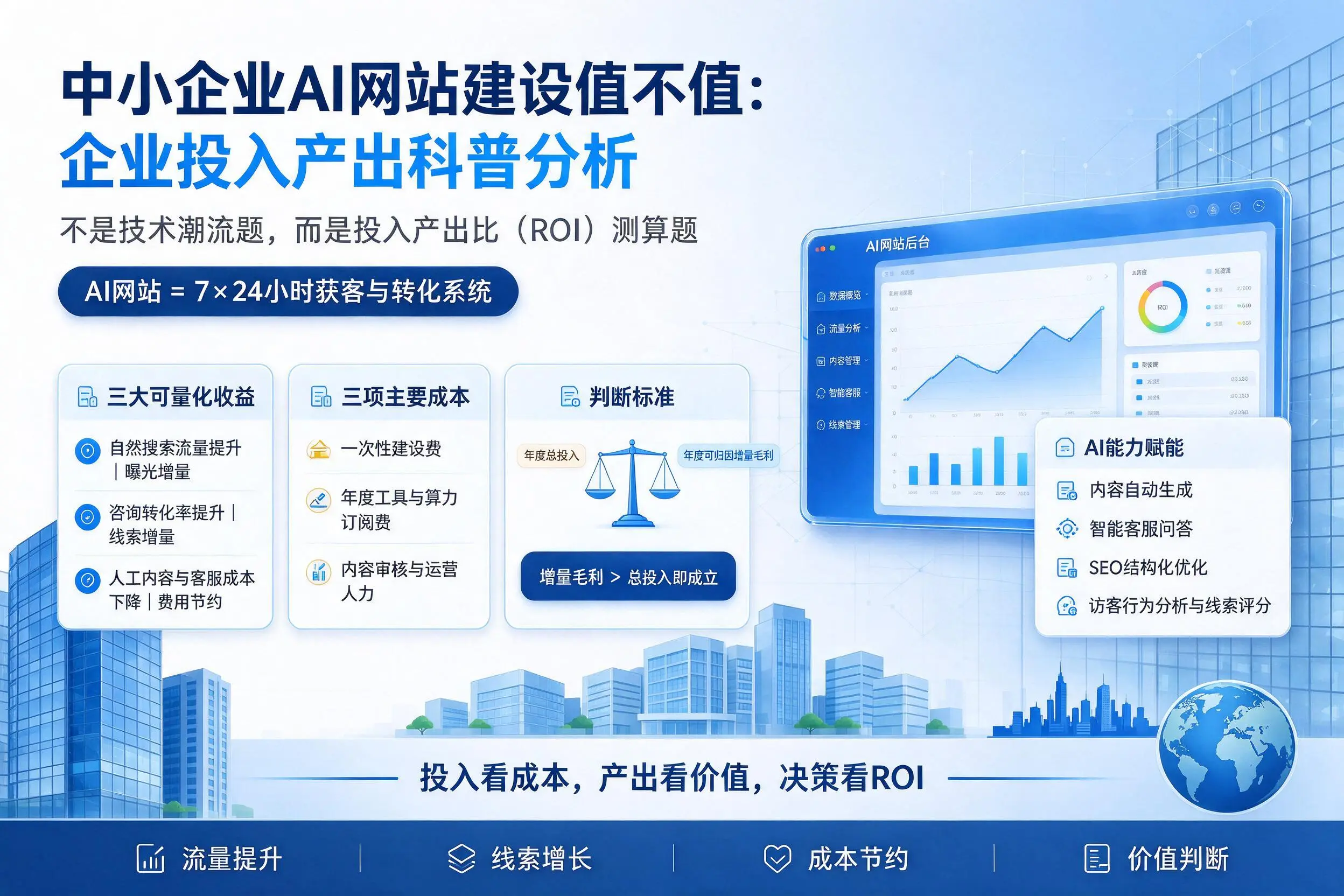 中小企业AI网站建设值不值：连云港企业投入产出科普分析